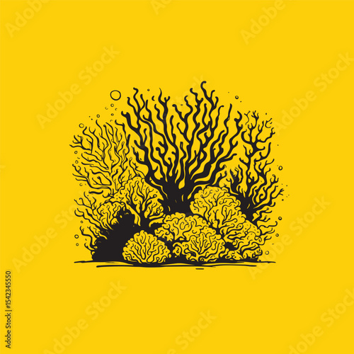 Minimalist Coral reef design 