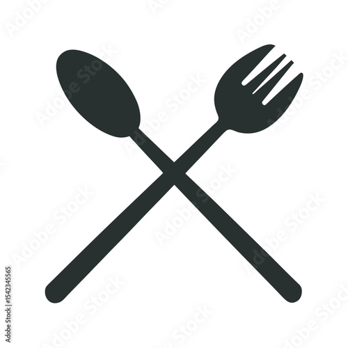 Spoon And Fork Silhouette Vector Icon