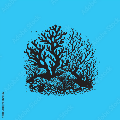 Minimalist Coral reef design 