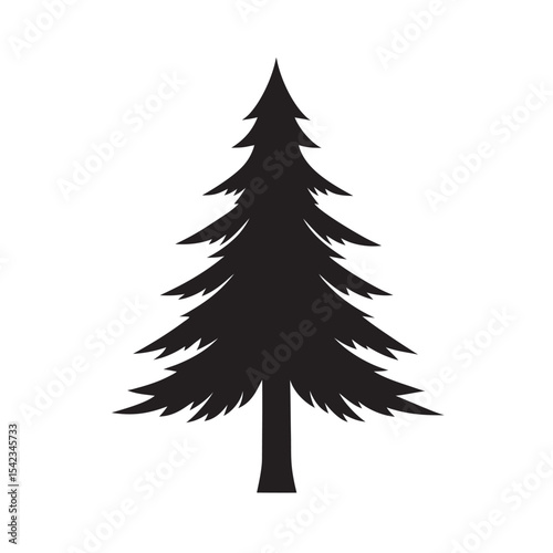 Pine Tree Silhouette Forest Vector Design