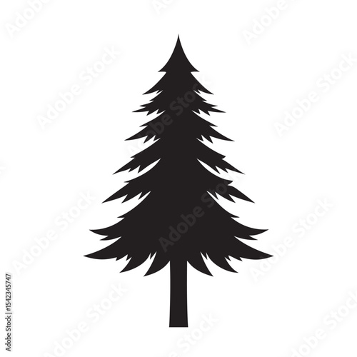 Pine Tree Silhouette Forest Vector Illustration