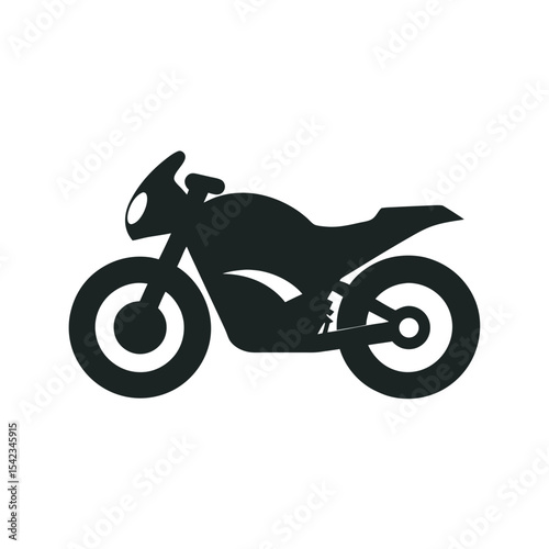 Motorcycle Silhouette Side View Vector Design
