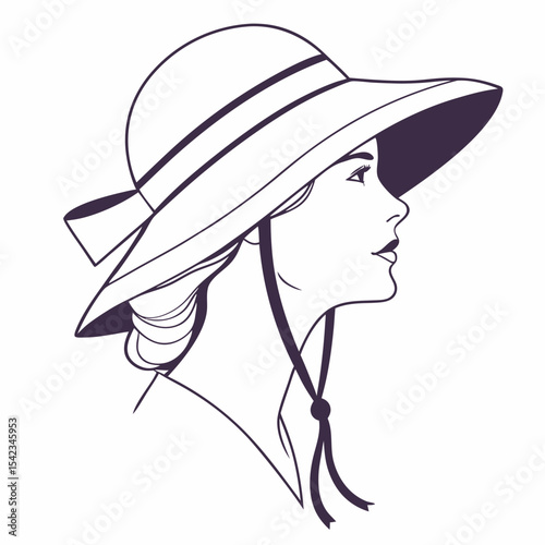 "Sun hat with wide brim silhouette"