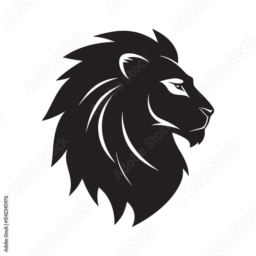 Lion Head Silhouette Vector Symbol Illustration