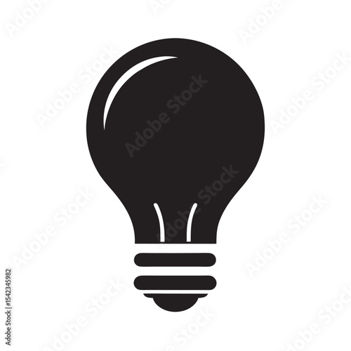 Light Bulb Silhouette Idea Icon Vector Design