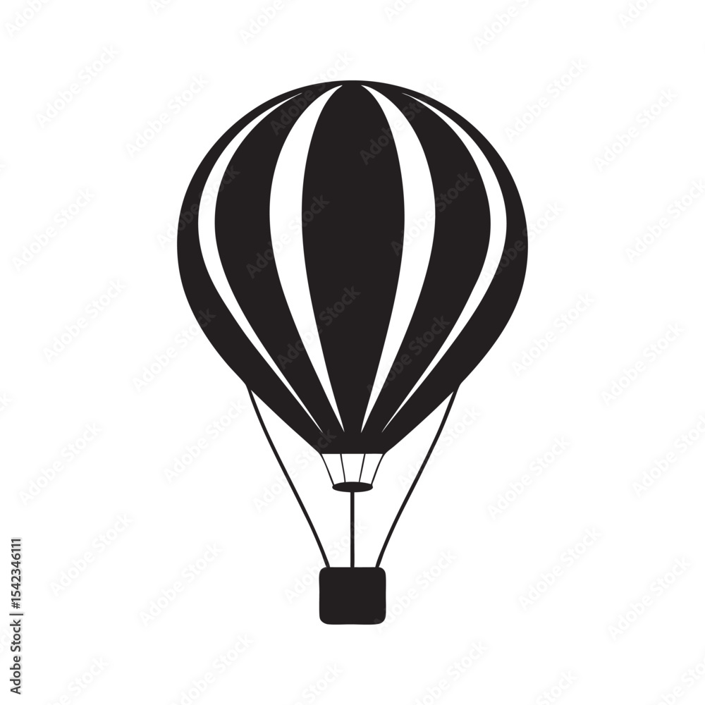 Obraz premium Hot Air Balloon Silhouette Vector Illustration