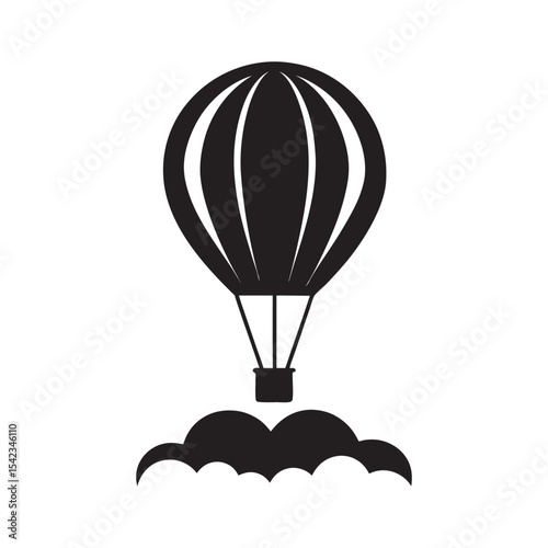 Hot Air Balloon Silhouette Vector Design
