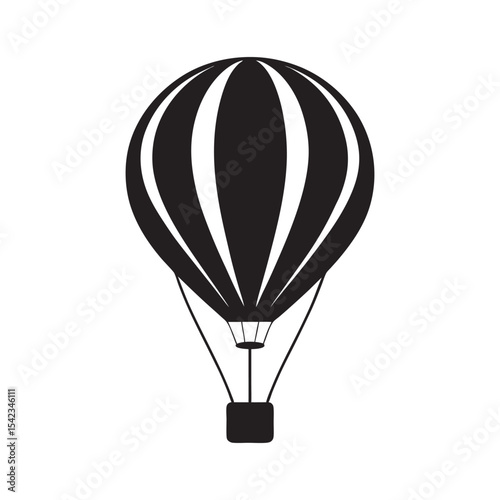 Hot Air Balloon Silhouette Vector Illustration