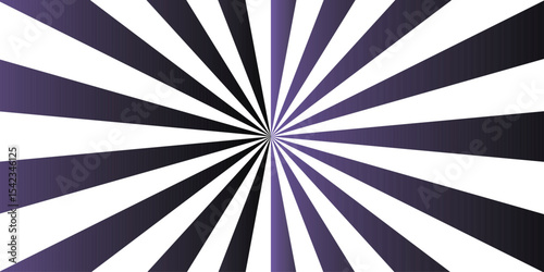 Abstract vivid spiral pattern featuring alternating porple and white wavy radial lines. Swirling lines twist outward with curvature with motion and energy.. Wavy, curved stripes twist with a visual.