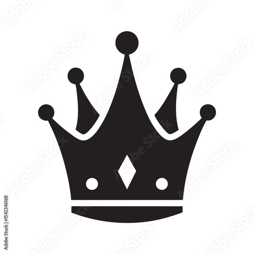 Crown Silhouette Royal Symbol Vector Design