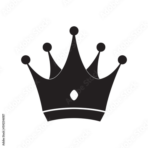 Crown Silhouette Royal Symbol Vector Illustration