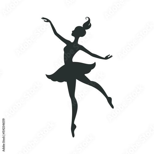 Ballet Dancer Silhouette Performance Vector Art