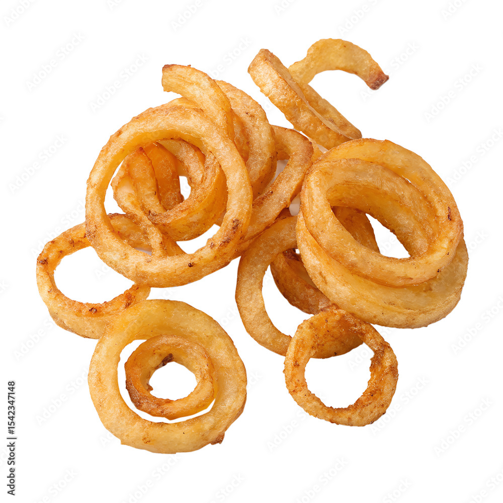 Fototapeta premium Curly Fries Snack Isolated on Transparent Background