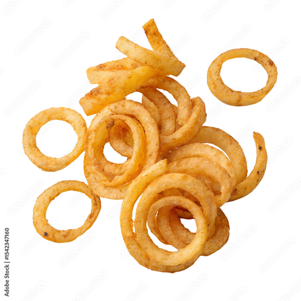 Fototapeta premium Curly Fries Snack Isolated on Transparent Background