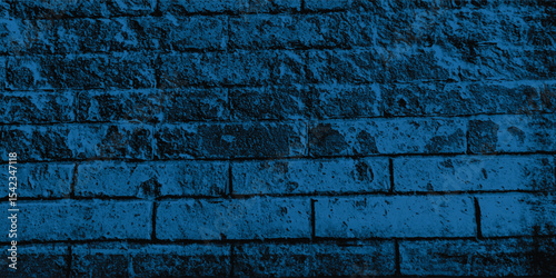 Distressed urban brickwork in a captivating night blue, emphasizing its raw texture and shadowed details.
