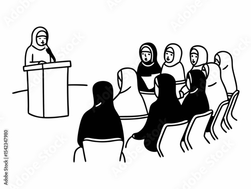 Women's Empowerment A Speaker Addresses a Group of Women in a Meeting