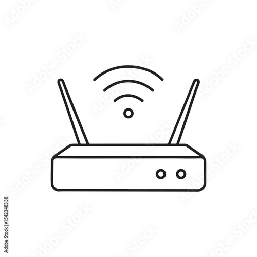 Sleek Wireless Router Illustration Modern Connectivity Solution and Network Device for Internet Access and Communication Simple Line Art Design