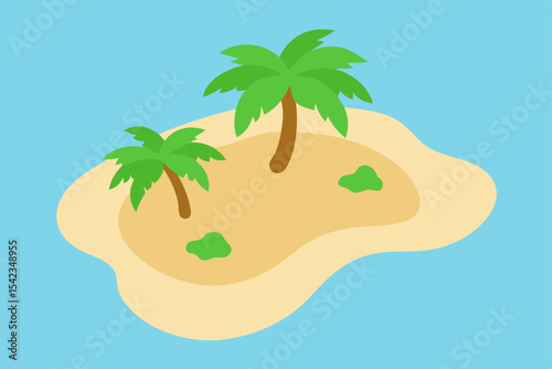 Tropical Island Paradise Lush Palm Trees and Sandy Shores