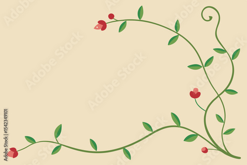 Elegant Floral Vine Border  A Delicate Design for Invitations and Cards