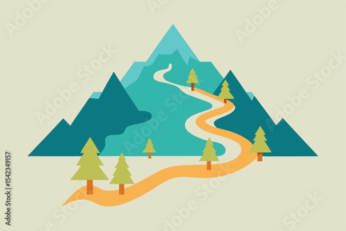 Winding Mountain Path A Journey Through Majestic Peaks and Serene Landscapes