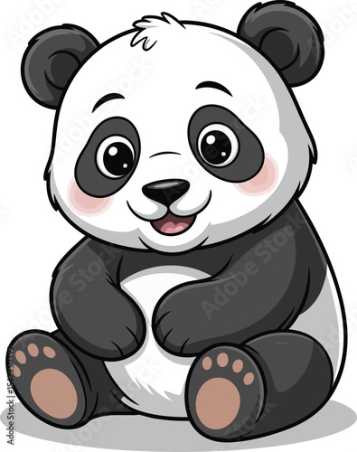 panda bear with a happy face