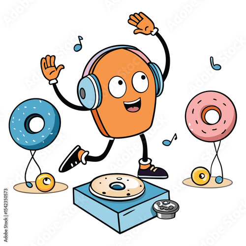 Bagel DJ With Headphones