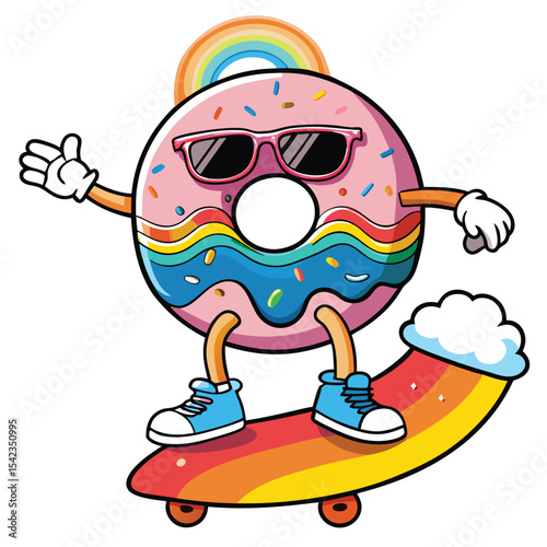 Frosted Donut Wearing Sunglasses