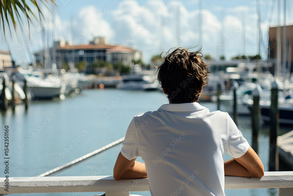 Fototapeta premium man on the pier