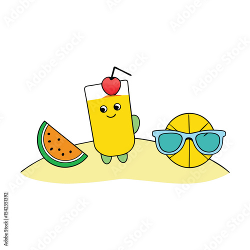 Lemonade Glass Character At Pool