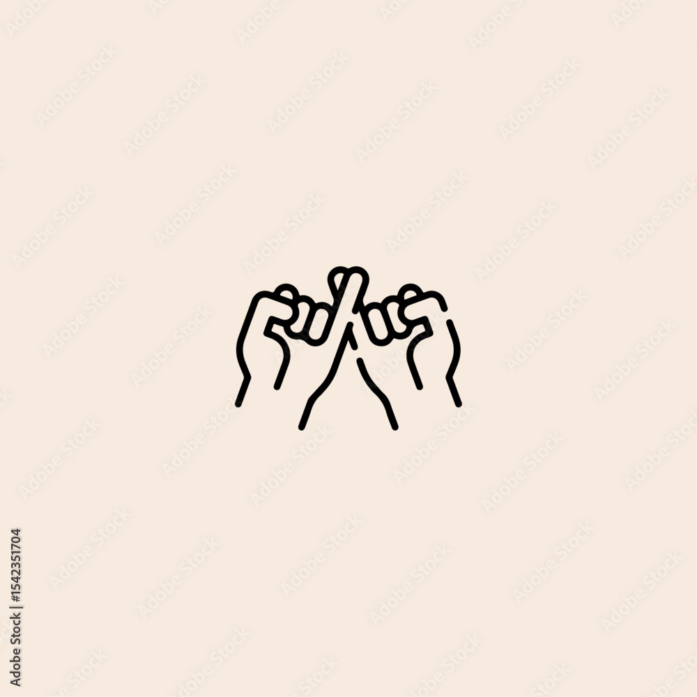 Fototapeta premium Pinky promise icon flat vector design.
