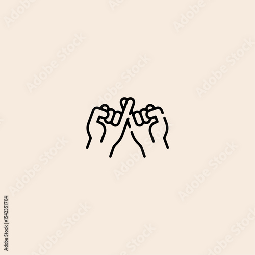 Pinky promise icon flat vector design.