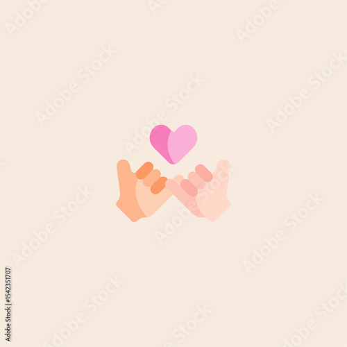 Pinky promise icon flat vector design.