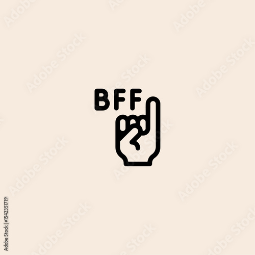 BFF Pinky promise icon flat vector design.