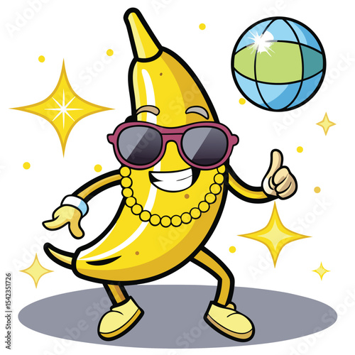 Banana Character Wearing Sunglasses