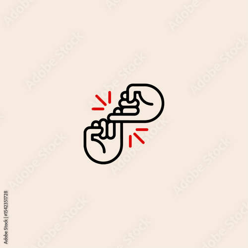 Pinky promise icon flat vector design.