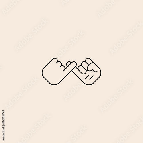Pinky promise icon flat vector design.