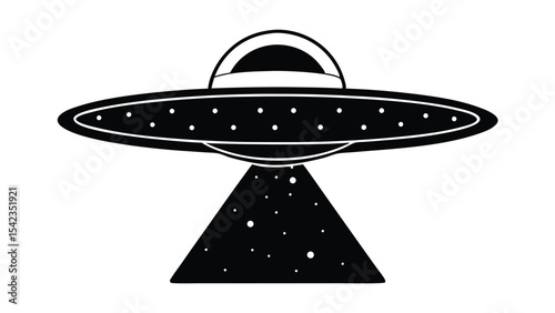 Ufo silhouette isolated on white background