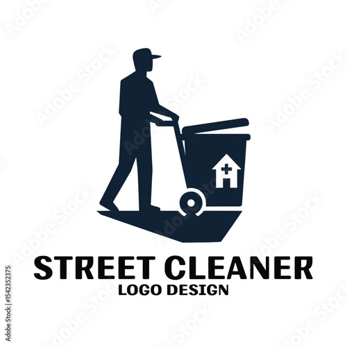 Street Cleaner Vector Logo Design