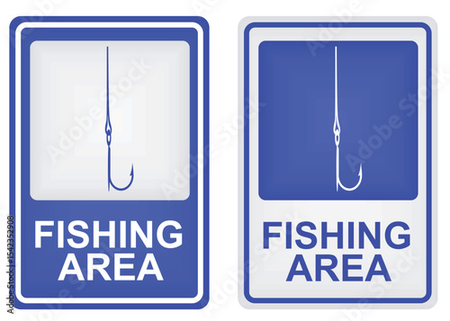 Fishing area sign. vector illustration