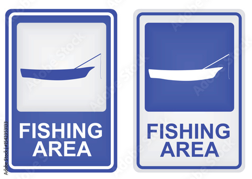 Fishing area sign. vector illustration