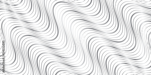 Silver Smooth Wavy Lines, Elegant Grey vector