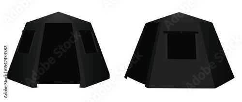 Black camping tent. vector illustration	