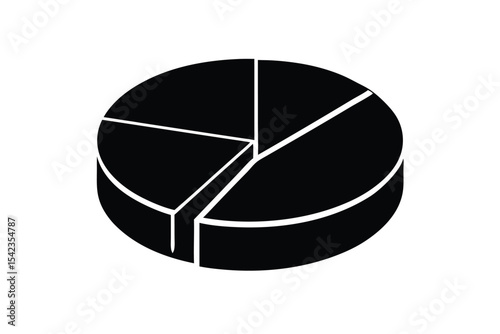 pie chart vector icon on white
