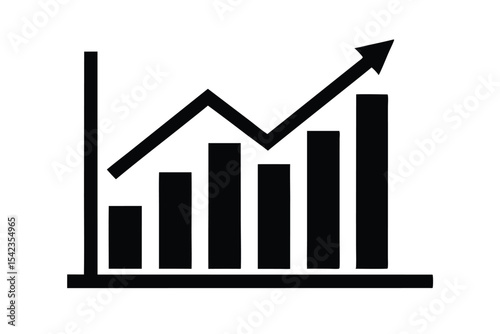 business graph with arrow