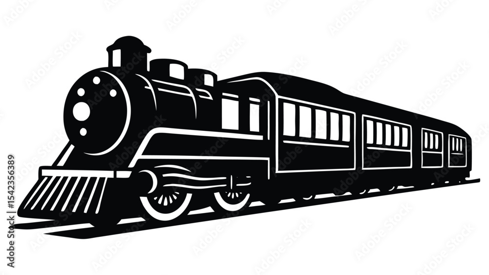 Obraz premium Classic steam train isolated on white background