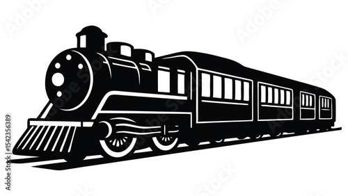 Classic steam train isolated on white background