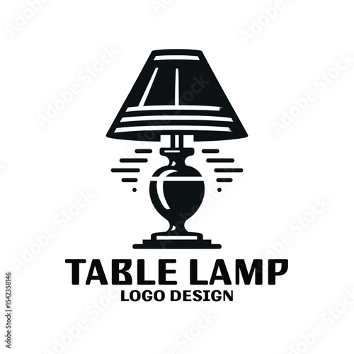 Table Lamp Vector Logo Design