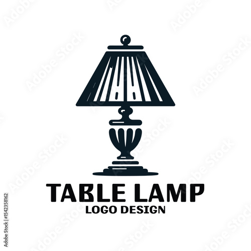 Table Lamp Vector Logo Design