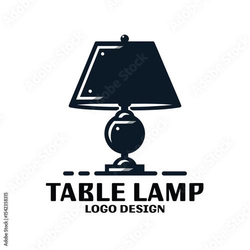 Table Lamp Vector Logo Design