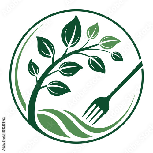Circle logo for natural food and nutrition vector